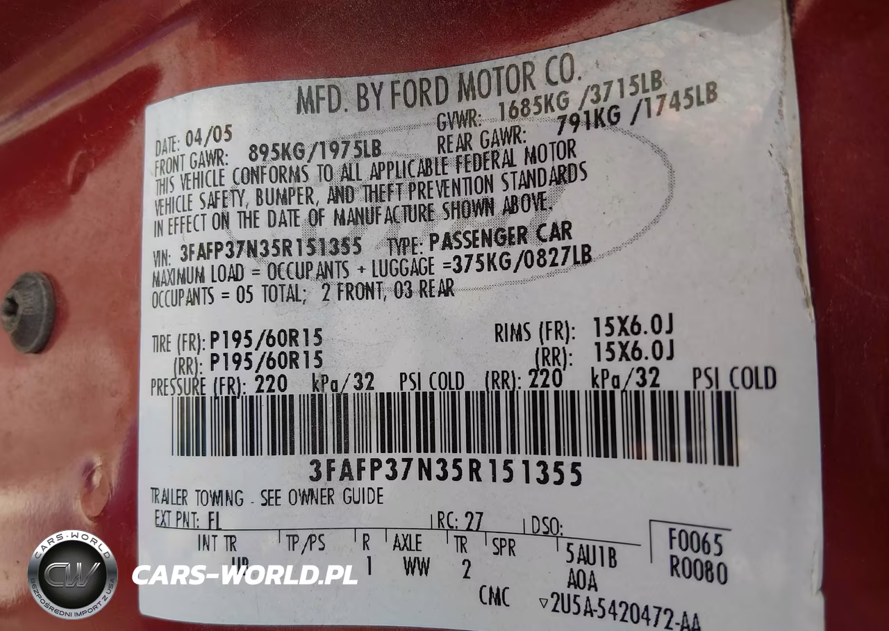 2005 Ford Focus Zx5 VIN:3FAFP37N35R151355 - 9
