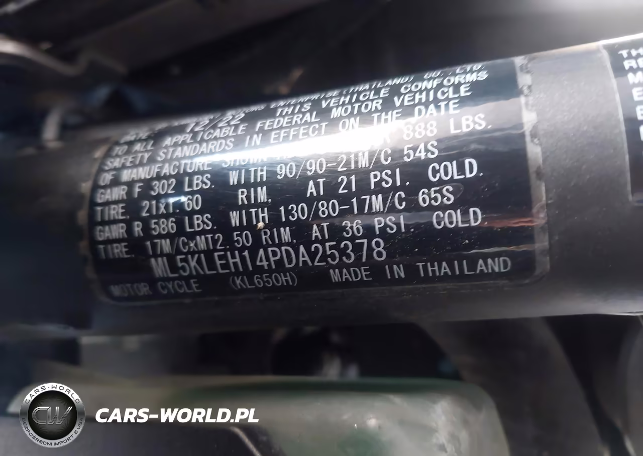 2023 Kawasaki Kl650 H VIN:ML5KLEH14PDA25378 - 10