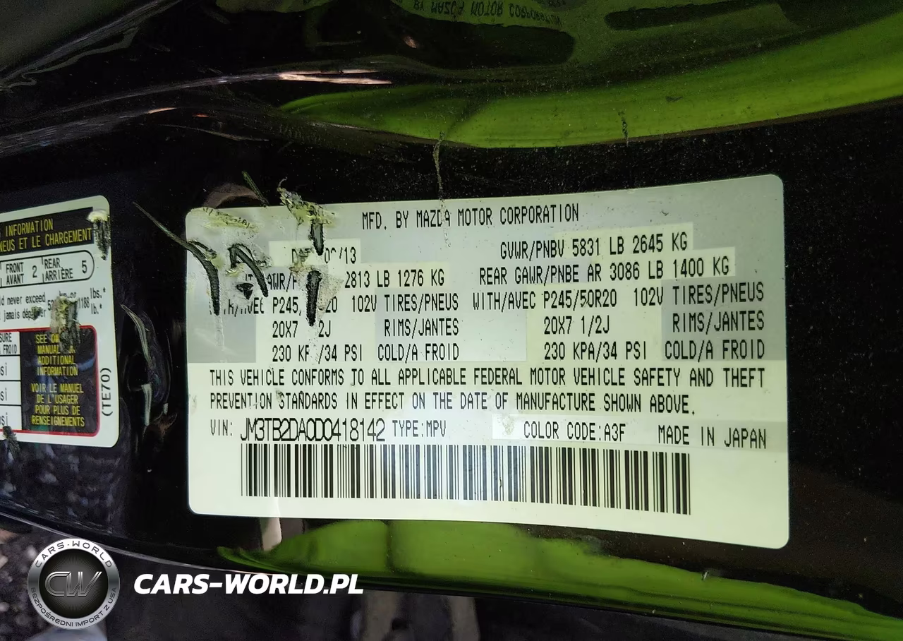 2013 Mazda Cx-9 Grand Touring VIN:JM3TB2DA0D0418142 - 9