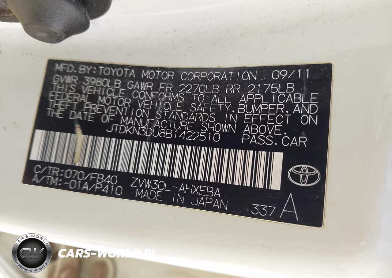 2011 Toyota Prius Two VIN:JTDKN3DU8B1422510 - 9