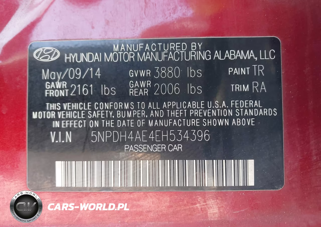 2014 Hyundai Elantra Se VIN:5NPDH4AE4EH534396 - 9