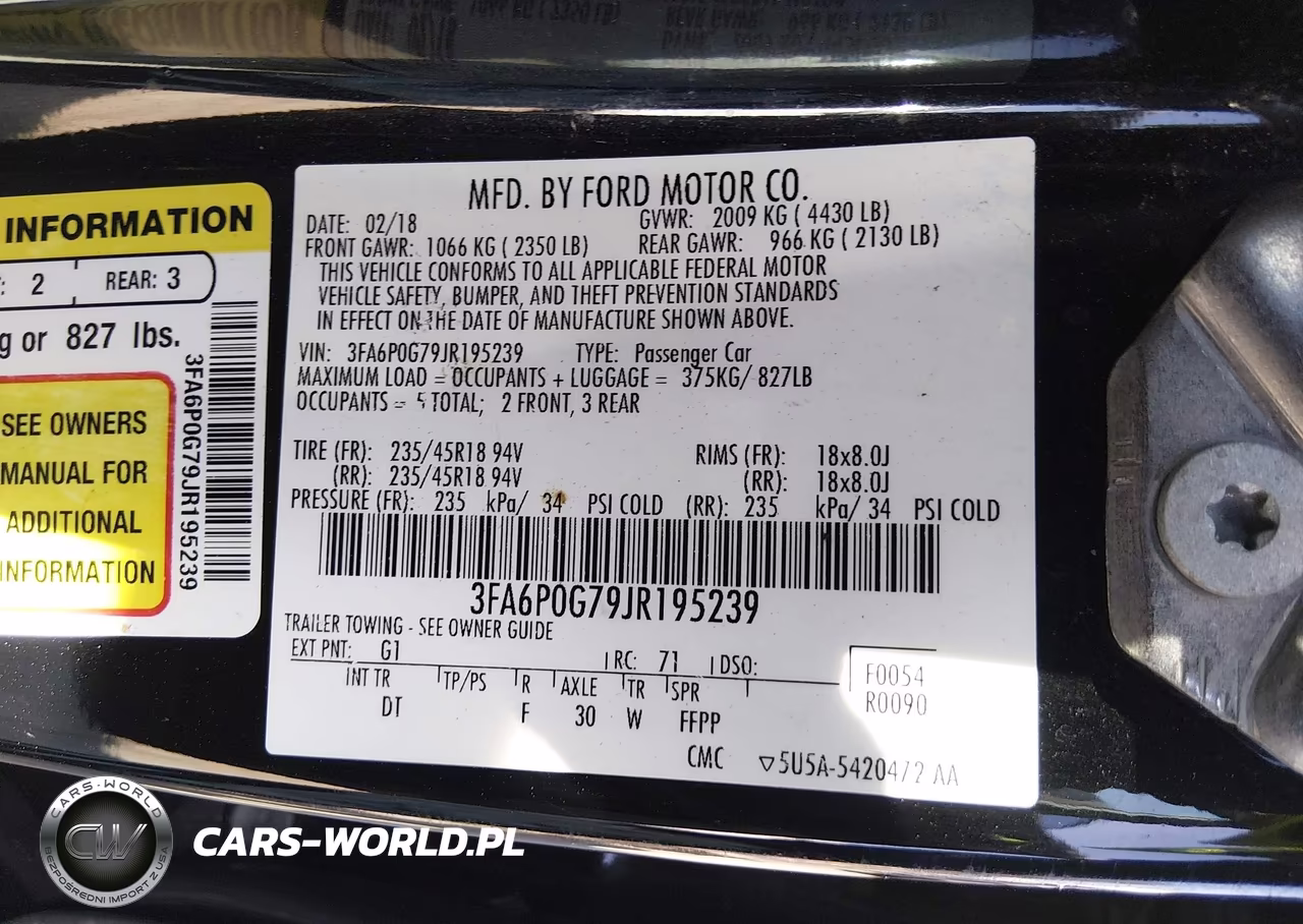 2018 Ford Fusion S VIN:3FA6P0G79JR195239 - 9