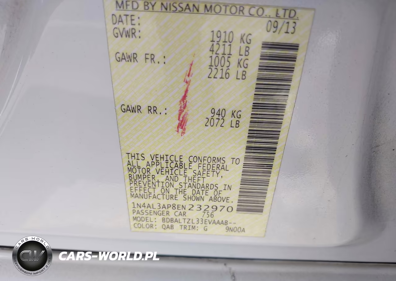 2014 Nissan Altima 2.5 Sv VIN:1N4AL3AP8EN232970 - 9