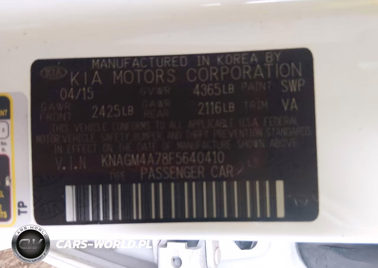 2015 Kia Optima Lx VIN:KNAGM4A78F5640410 - 9