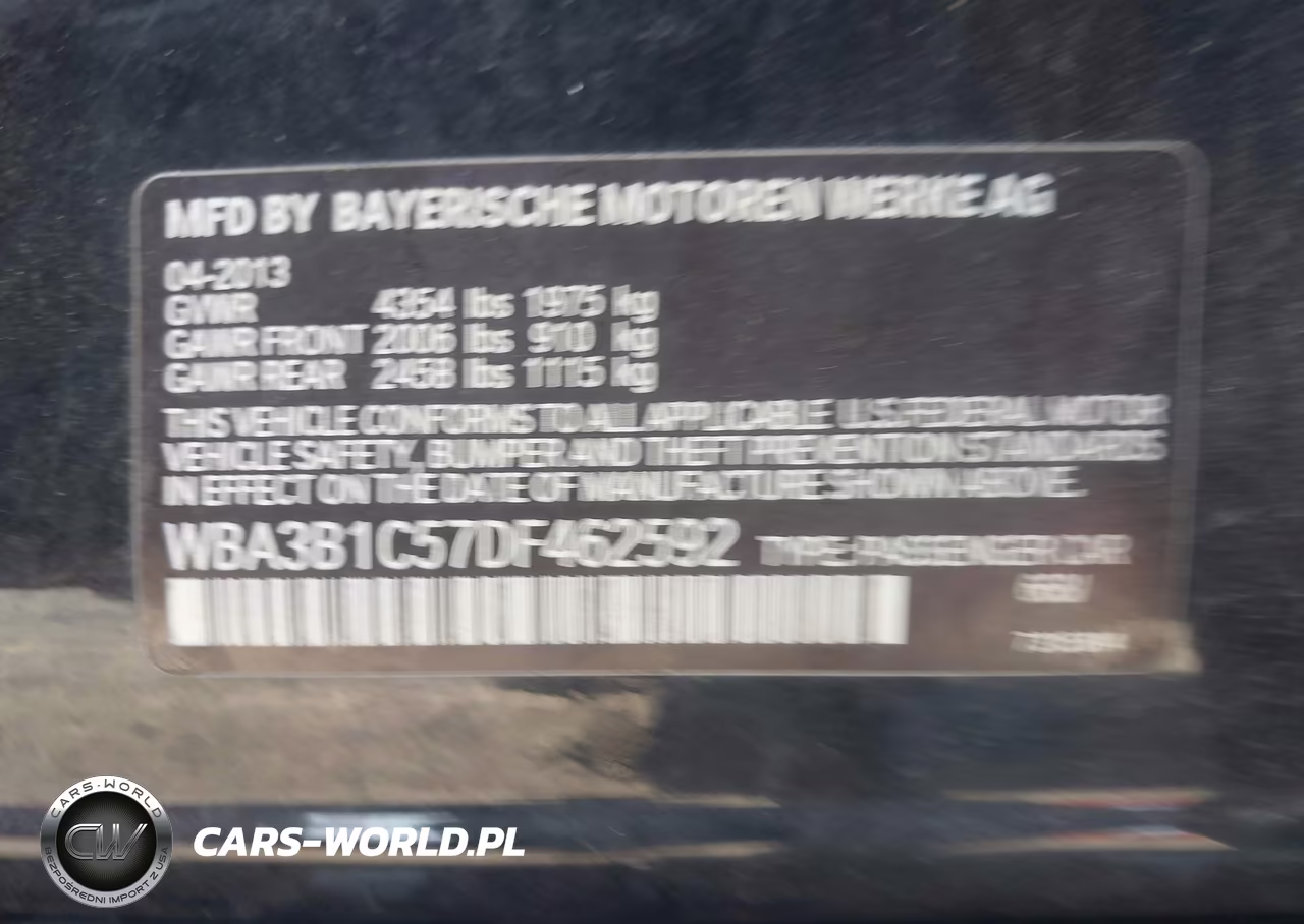 2013 BMW 320I VIN:WBA3B1C57DF462592 - 9