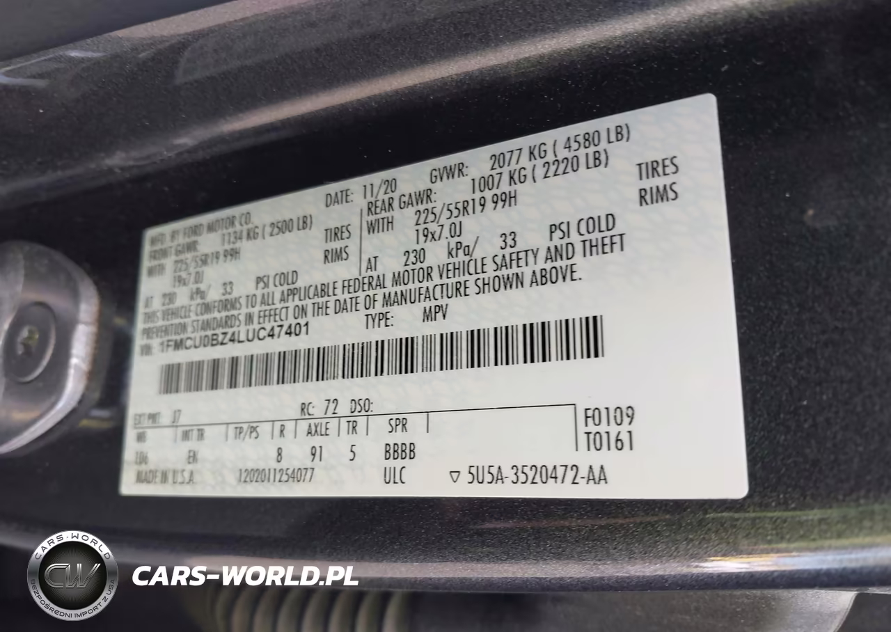 2020 Ford Escape Se Sport Hybrid VIN:1FMCU0BZ4LUC47401 - 9