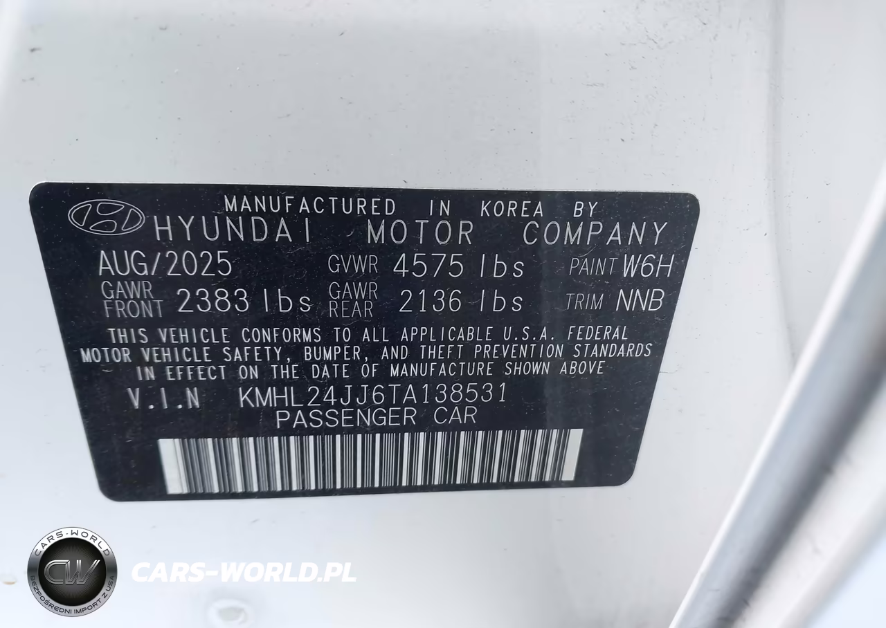 2026 Hyundai Sonata Hybrid Blue VIN:KMHL24JJ6TA138531 - 9
