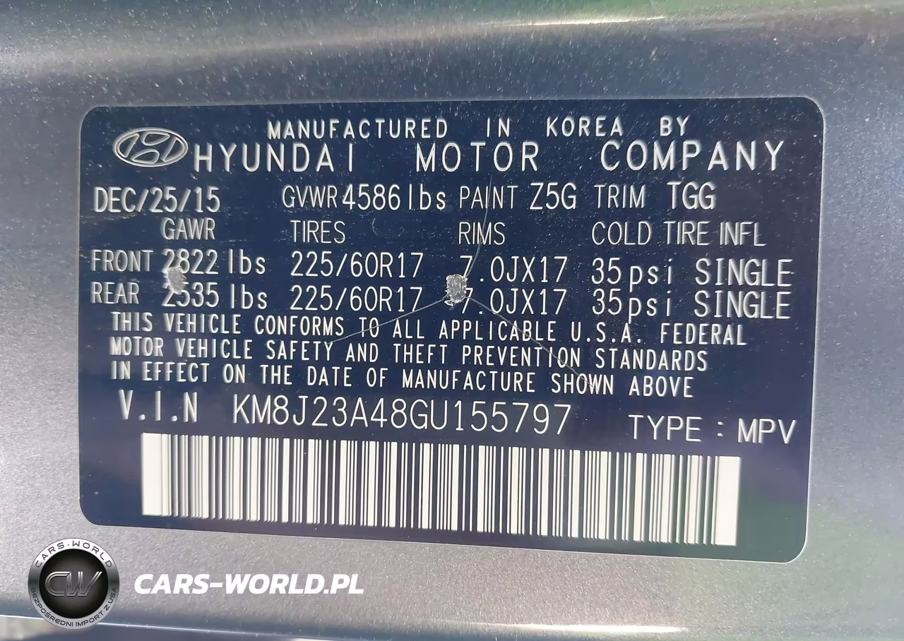 2016 Hyundai Tucson Se VIN:KM8J23A48GU155797 - 9
