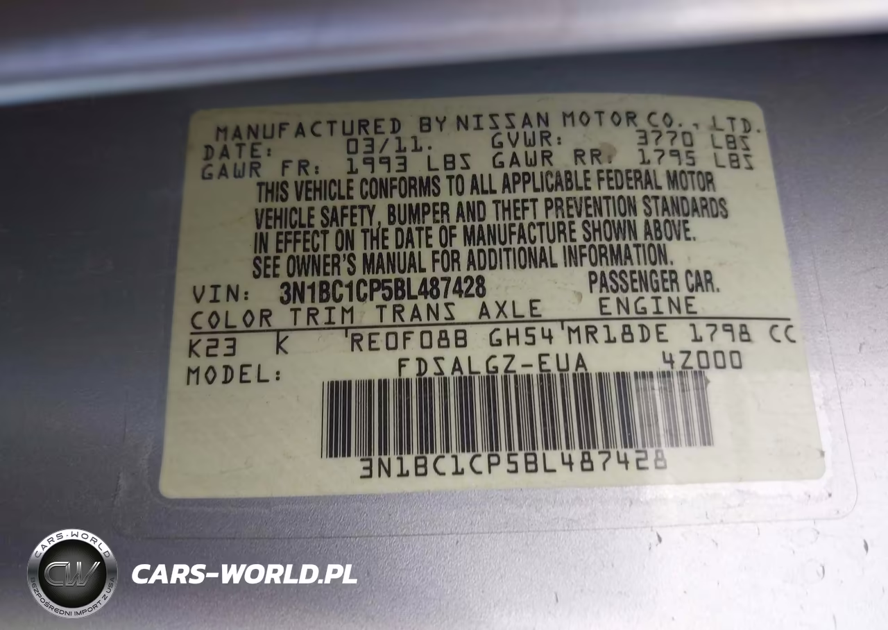 2011 Nissan Versa 1.8Sl VIN:3N1BC1CP5BL487428 - 9