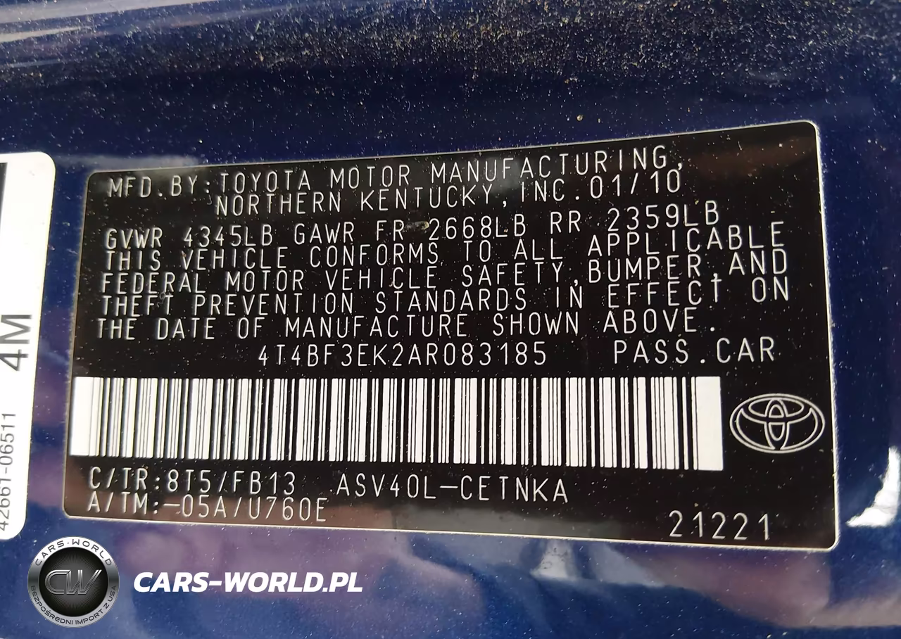 2010 Toyota Camry Le-Se-Xle VIN:4T4BF3EK2A8083185 - 9