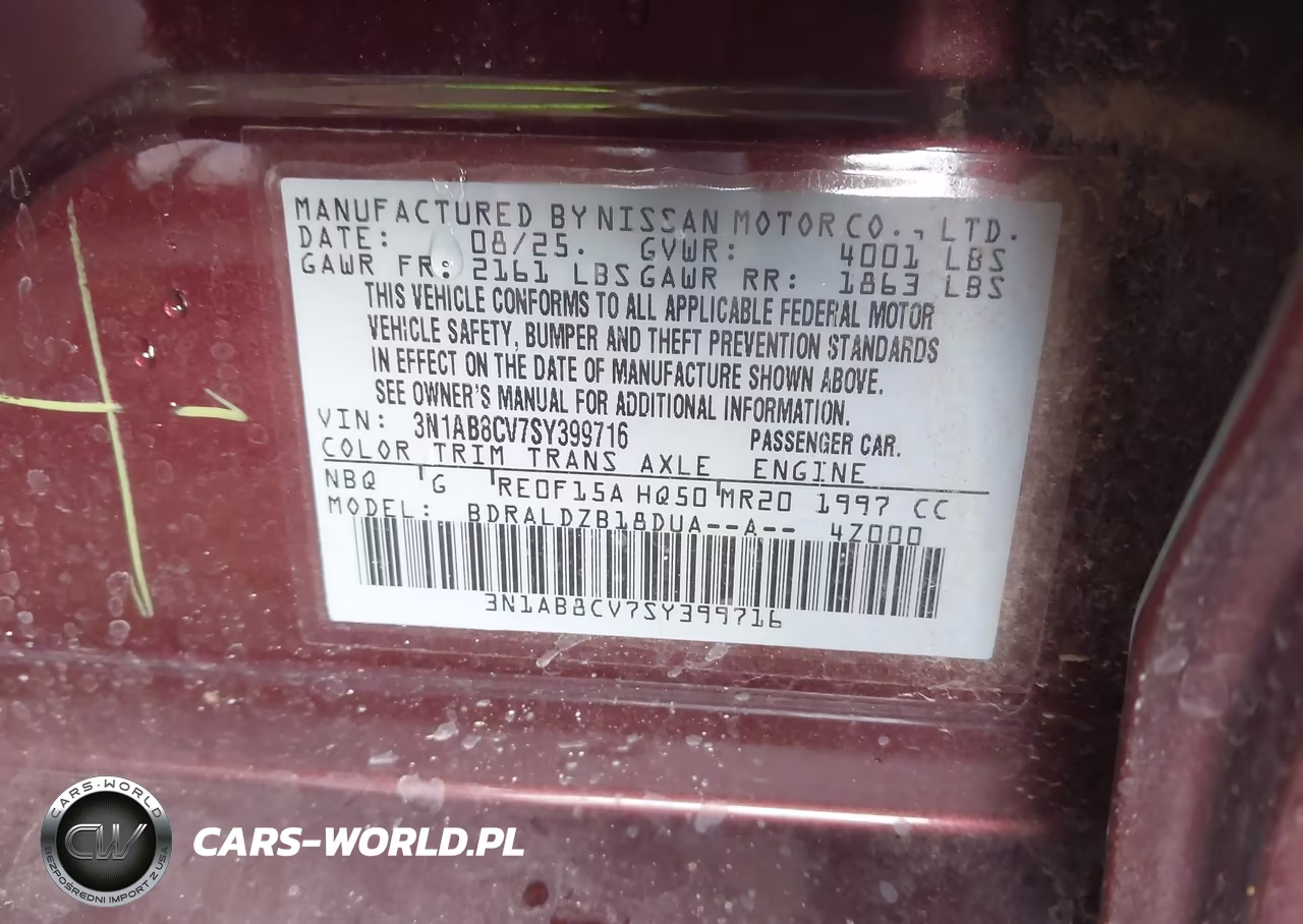 2025 Nissan Sentra Sv VIN:3N1AB8CV7SY399716 - 9