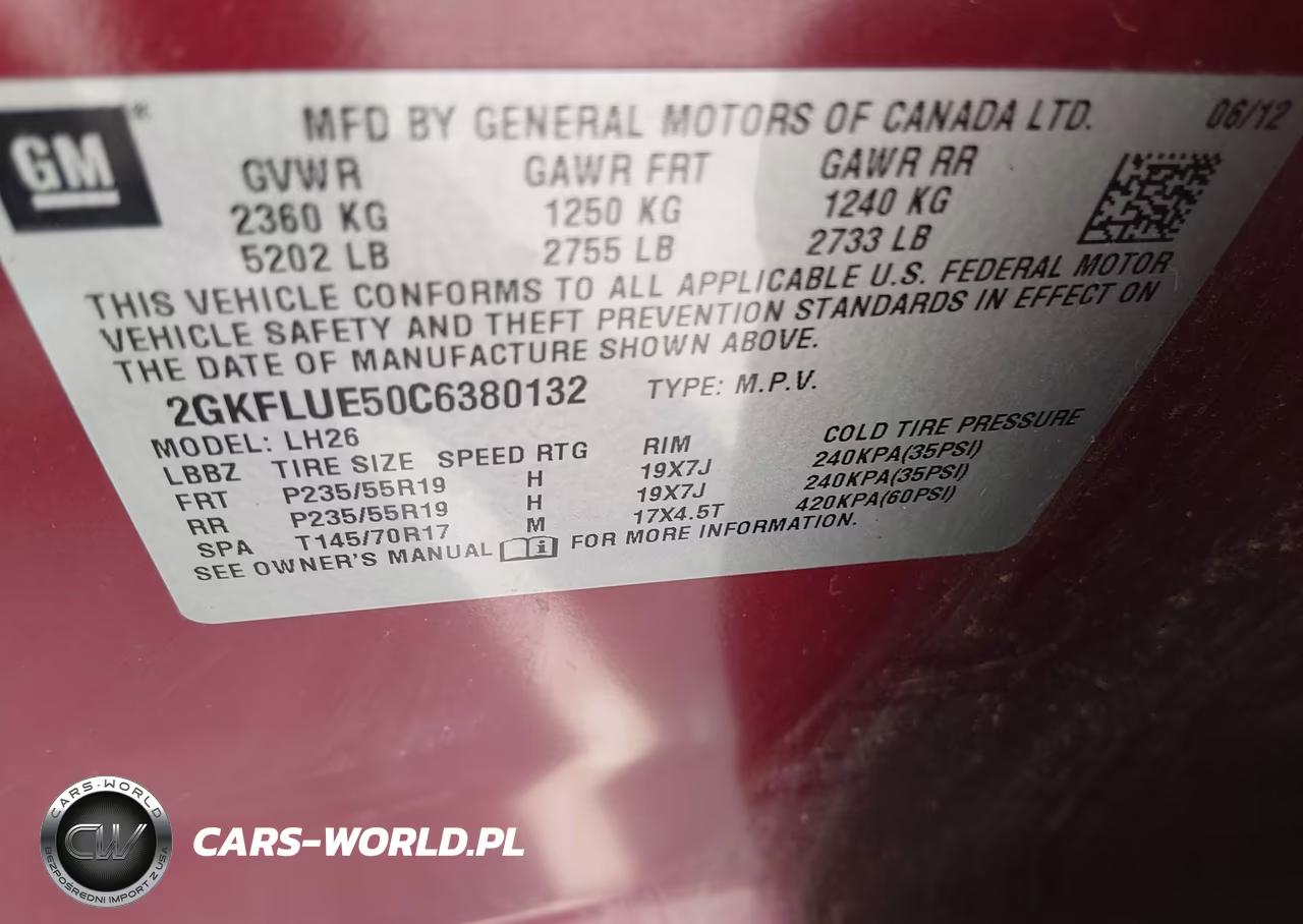2012 GMC Terrain VIN:2GKFLUE50C6380132 - 9