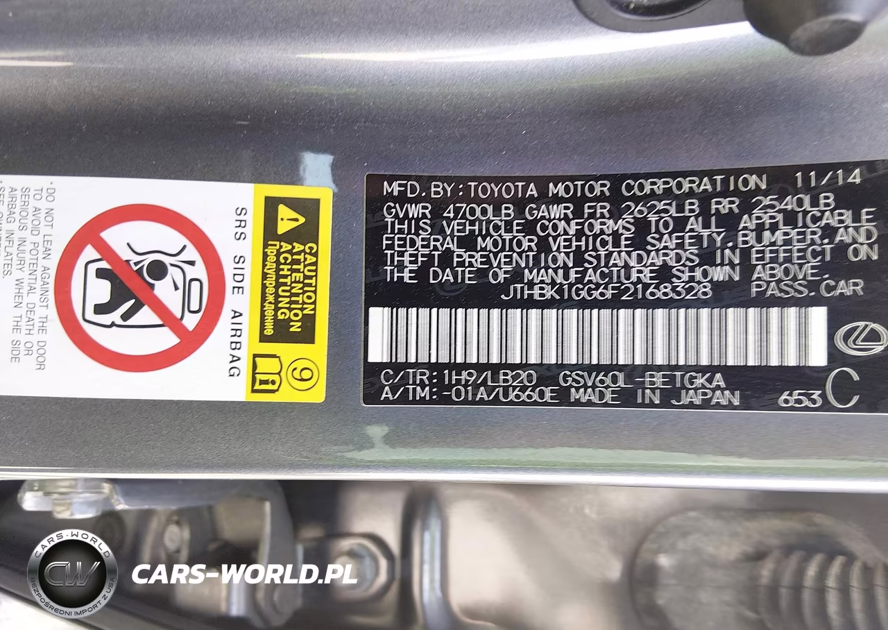 2015 Lexus Es 350 VIN:JTHBK1GG6F2168328 - 9