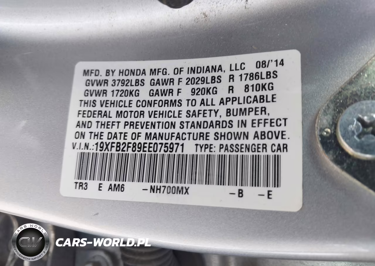2014 Honda Civic Ex VIN:19XFB2F89EE075971 - 9