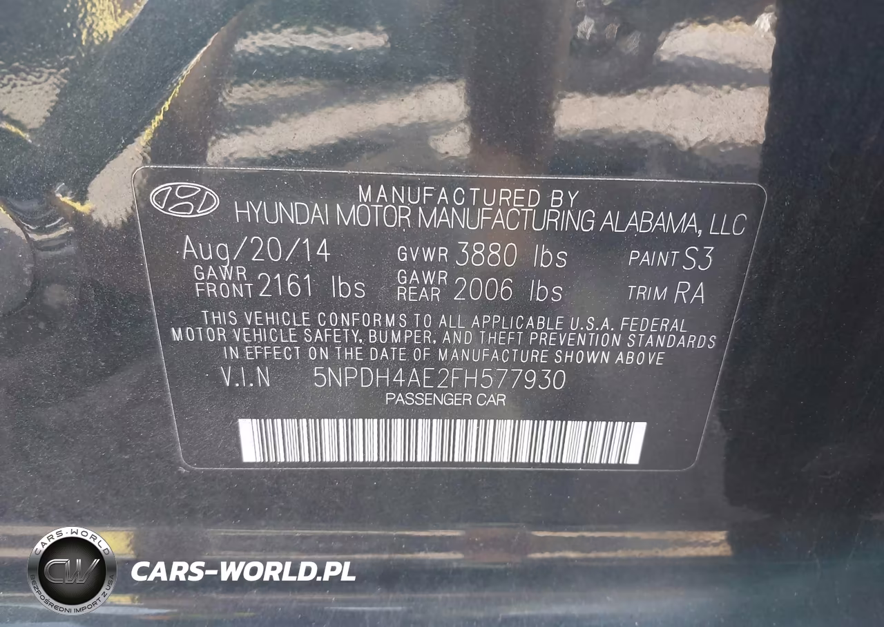 2015 Hyundai Elantra Se VIN:5NPDH4AE2FH577930 - 9