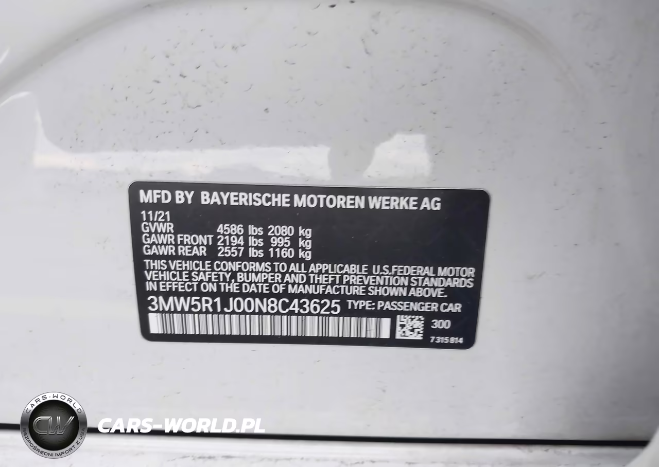 2022 BMW 3 Series 330I VIN:3MW5R1J00N8C43625 - 9