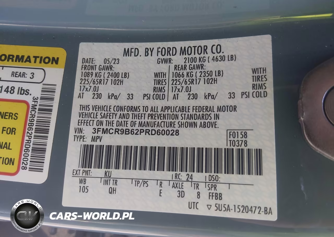 2023 Ford Bronco Sport Big Bend VIN:3FMCR9B62PRD60028 - 9
