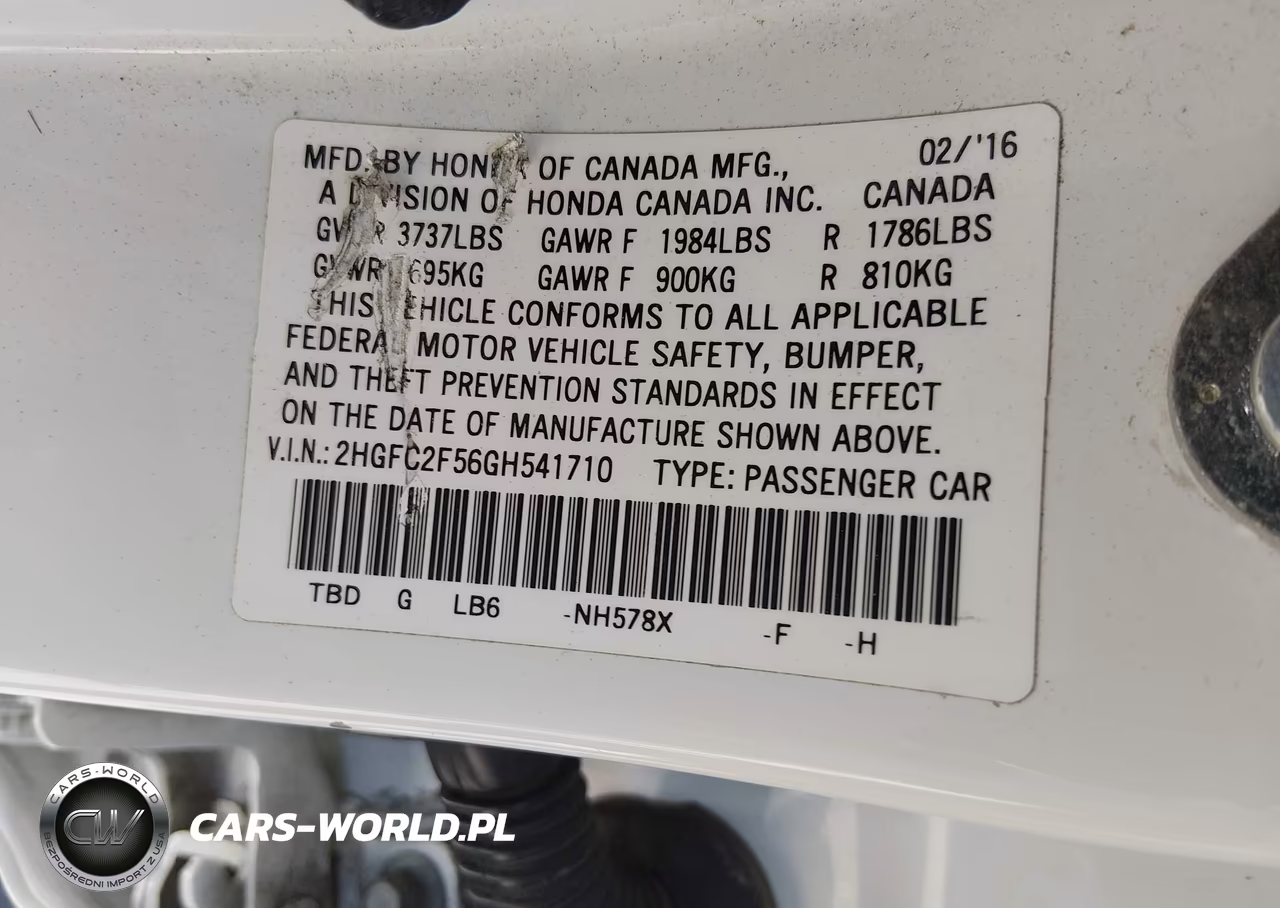2016 Honda Civic Lx VIN:2HGFC2F56GH541710 - 9
