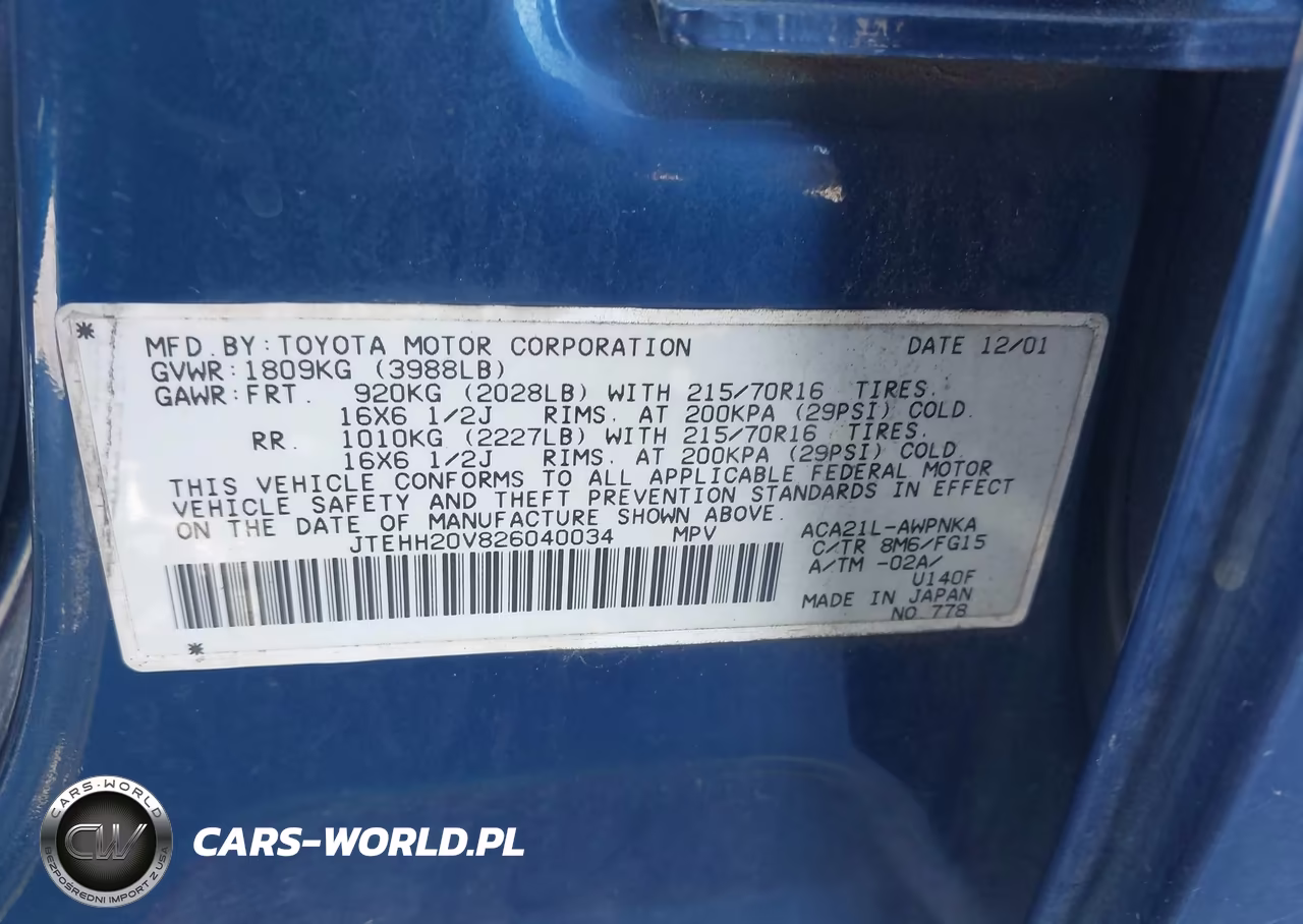 2002 Toyota Rav4 VIN:JTEHH20V826040034 - 9