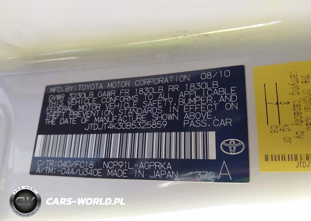 2011 Toyota Yaris VIN:JTDJT4K30B5325859 - 9