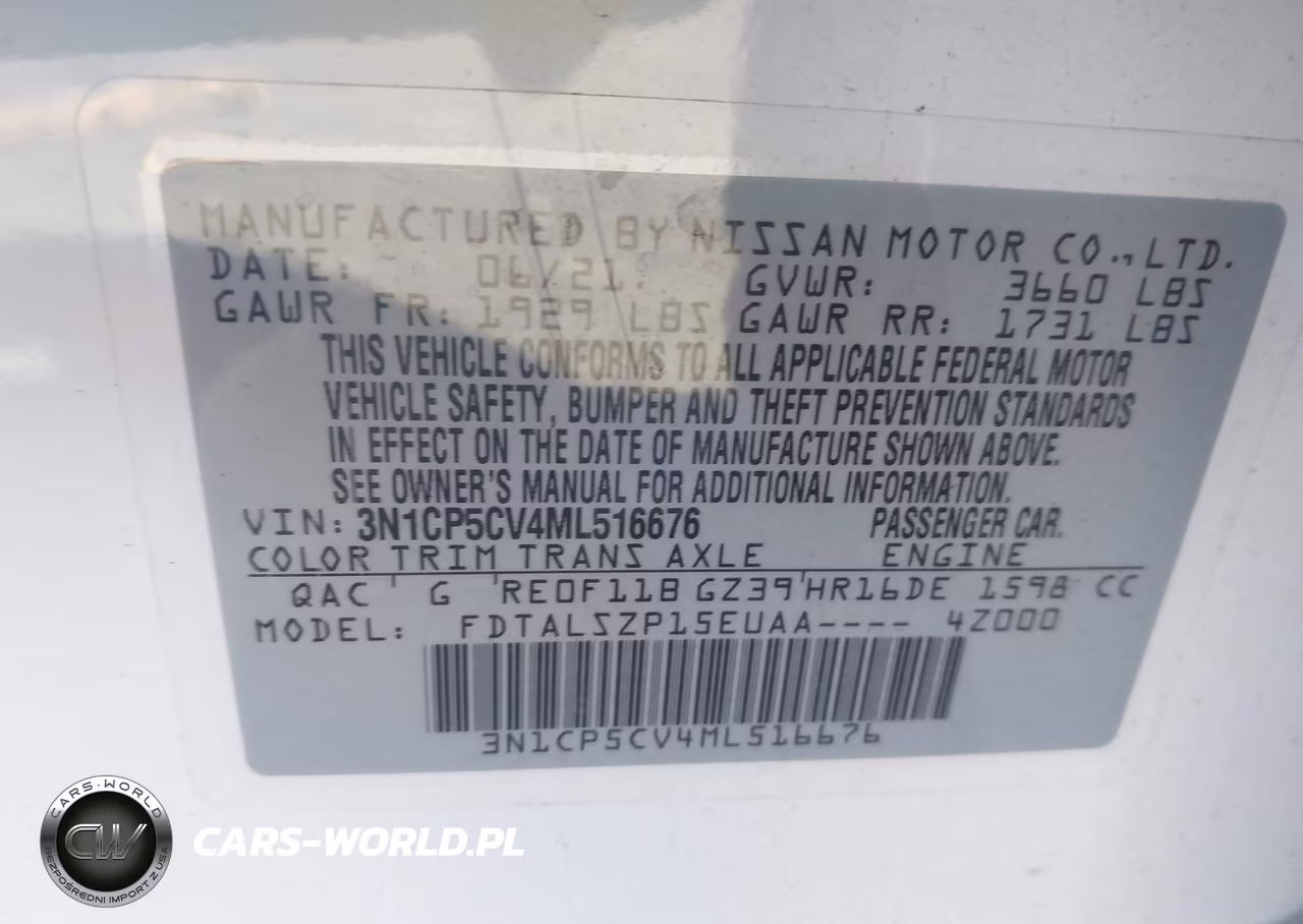 2021 Nissan Retrocesos Sv Xtronic Cvt VIN:3N1CP5CV4ML516676 - 9