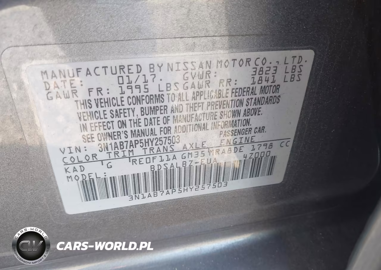 2017 Nissan Sentra S VIN:3N1AB7AP5HY257503 - 9