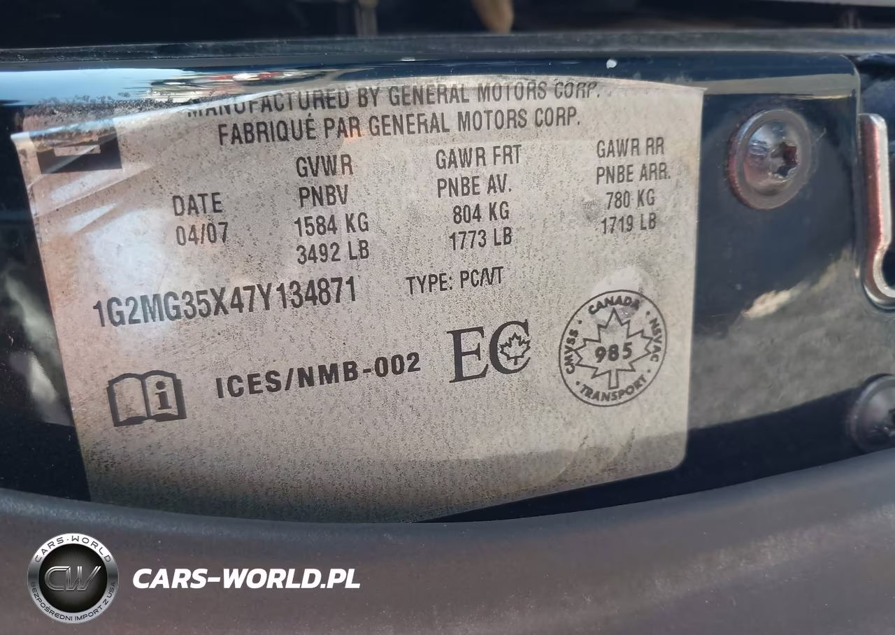 2007 Pontiac Solstice Gxp VIN:1G2MG35X47Y134871 - 9
