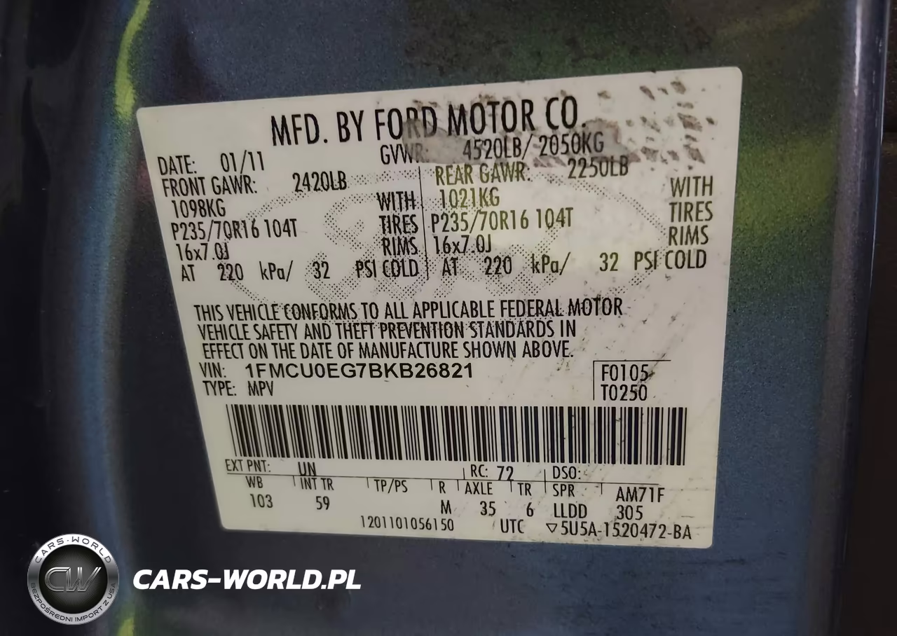 2011 Ford Escape Limited VIN:1FMCU0EG7BKB26821 - 9