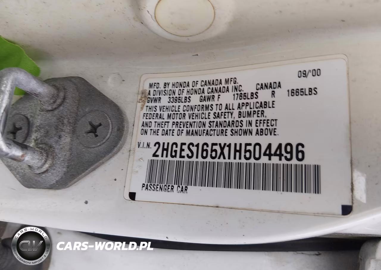 2001 Honda Civic Lx VIN:2HGES165X1H504496 - 9