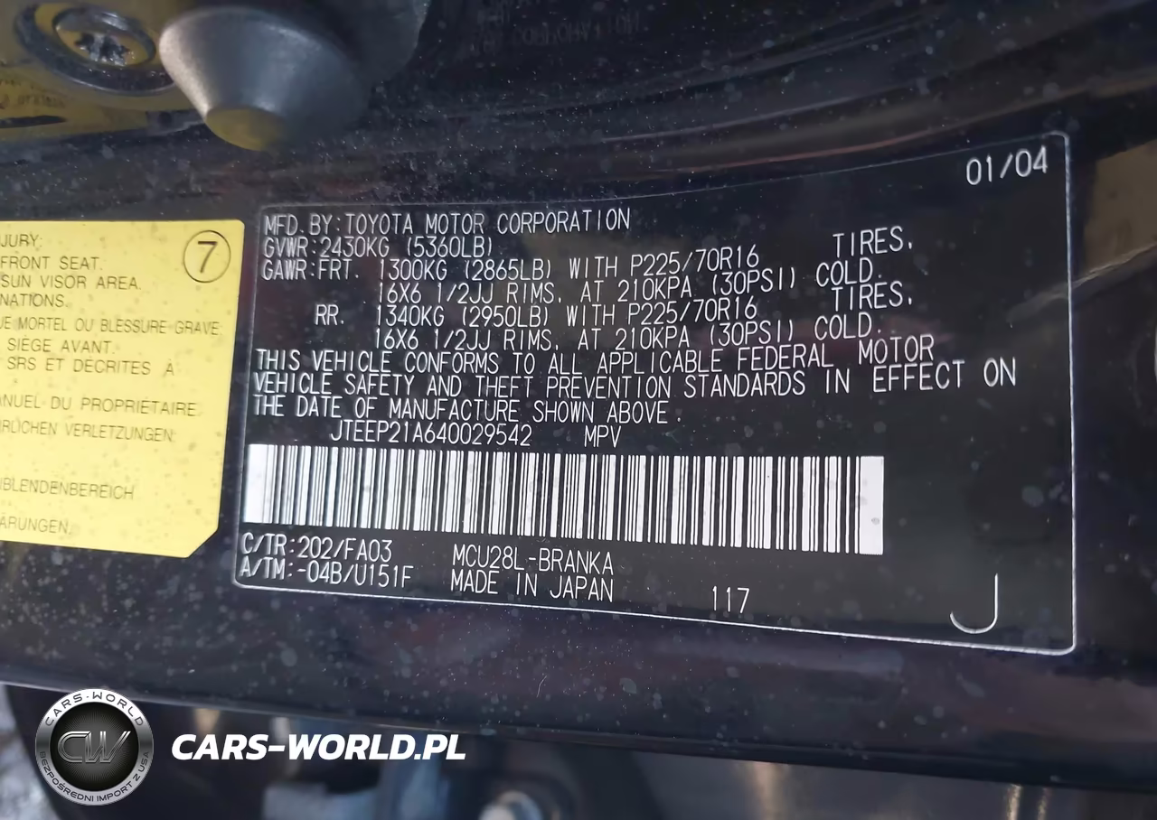 2004 Toyota Highlander V6 VIN:JTEEP21A640029542 - 9