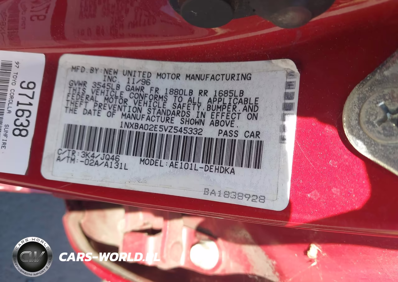 1997 Toyota Corolla Ce VIN:1NXBA02E5VZ545332 - 9