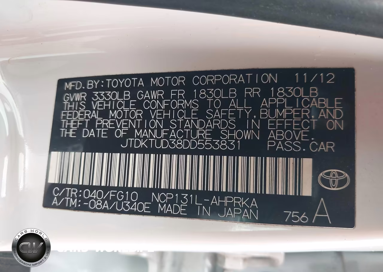 2013 Toyota Yaris Le VIN:JTDKTUD38DD553831 - 9