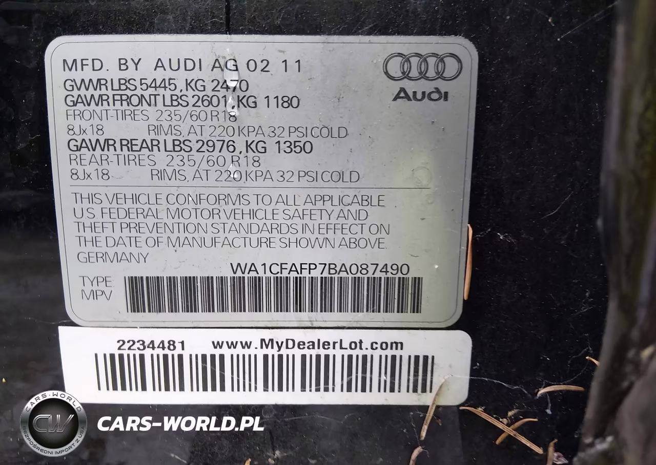 2011 Audi Q5 2.0T Premium VIN:WA1CFAFP7BA087490 - 9