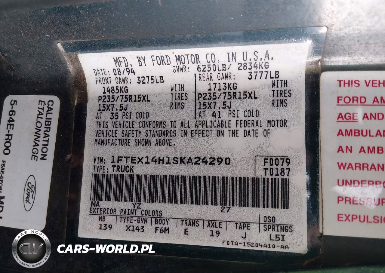 1995 Ford F150 VIN:1FTEX14H1SKA24290 - 9