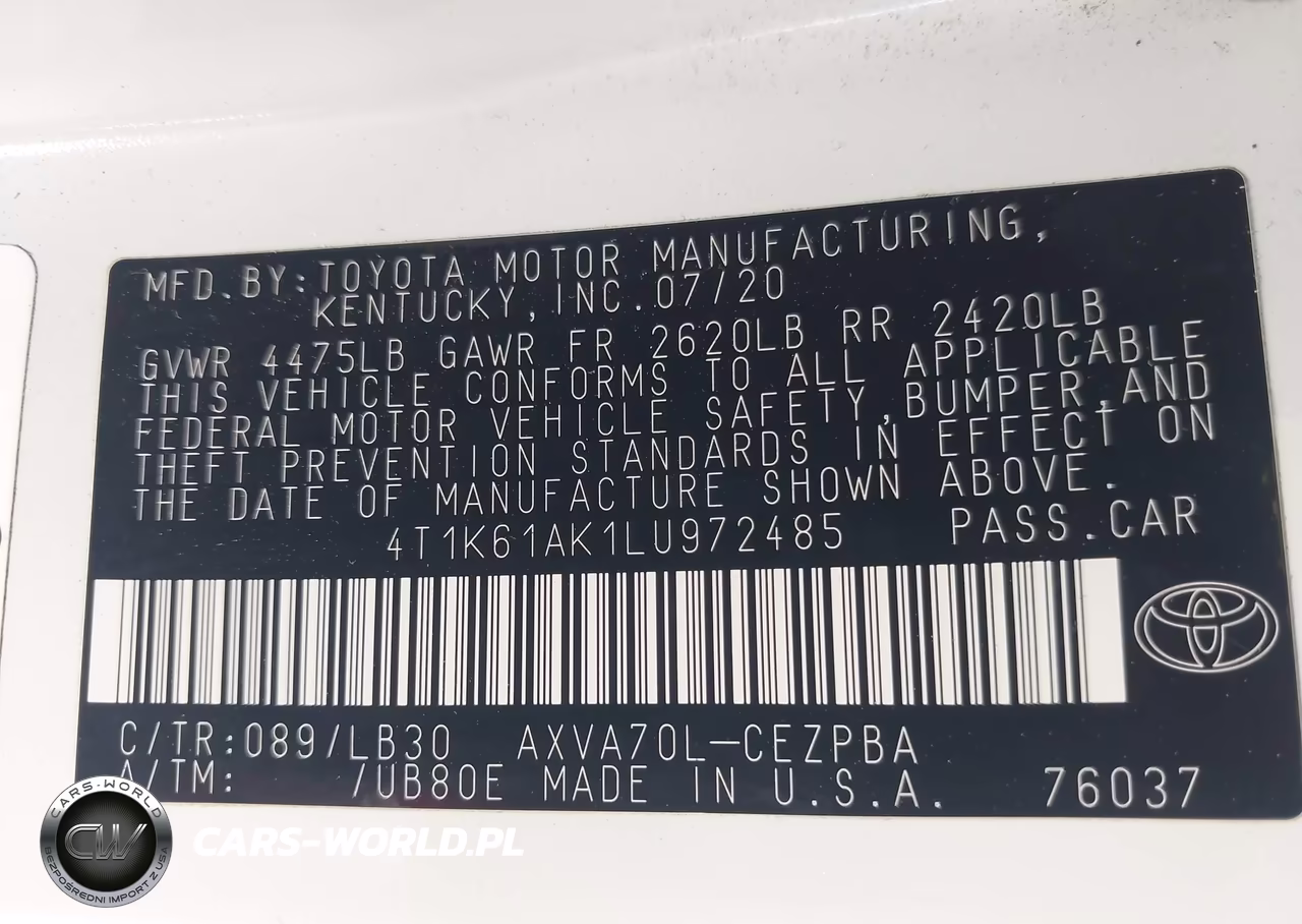 2020 Toyota Camry Xse VIN:4T1K61AK1LU972485 - 9