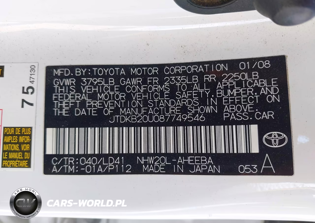 2008 Toyota Prius VIN:JTDKB20U087749546 - 9