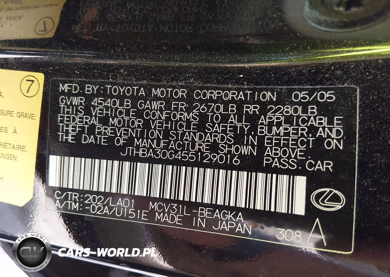 2005 Lexus Es 330 VIN:JTHBA30G455129016 - 9