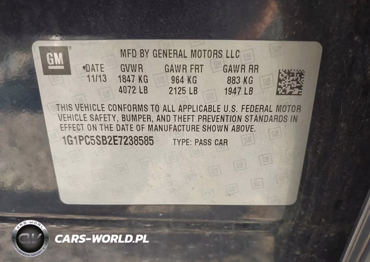 2014 Chevrolet Cruze 1Lt Auto VIN:1G1PC5SB2E7238585 - 9
