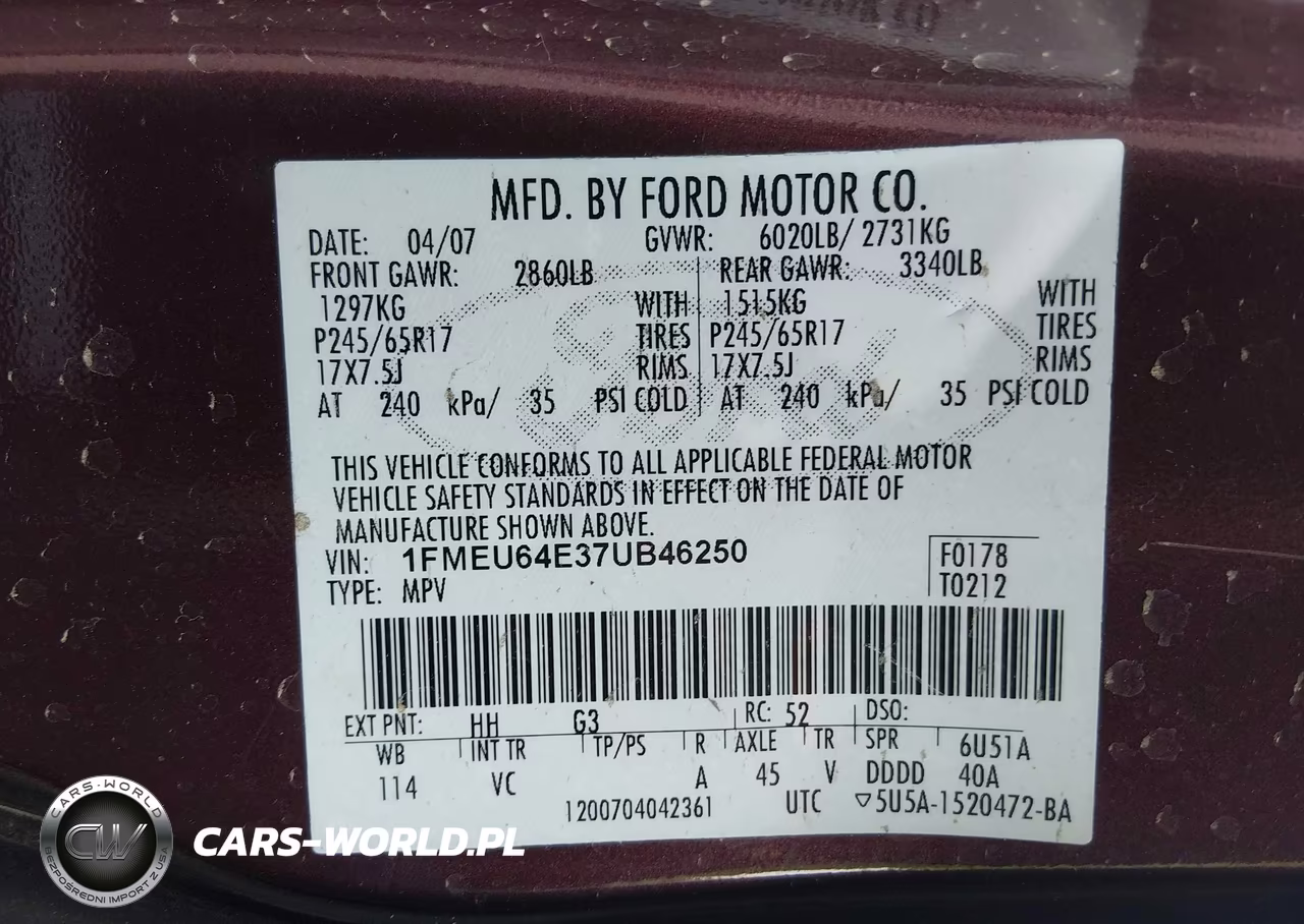 2007 Ford Explorer Eddie Bauer VIN:1FMEU64E37UB46250 - 9