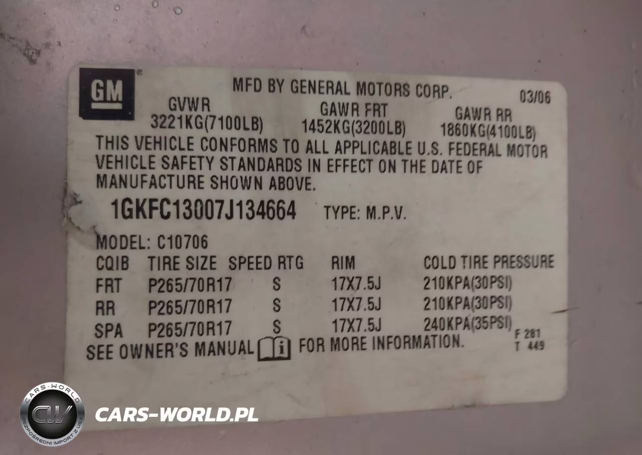 2007 GMC Yukon Commercial Fleet VIN:1GKFC13007J134664 - 9