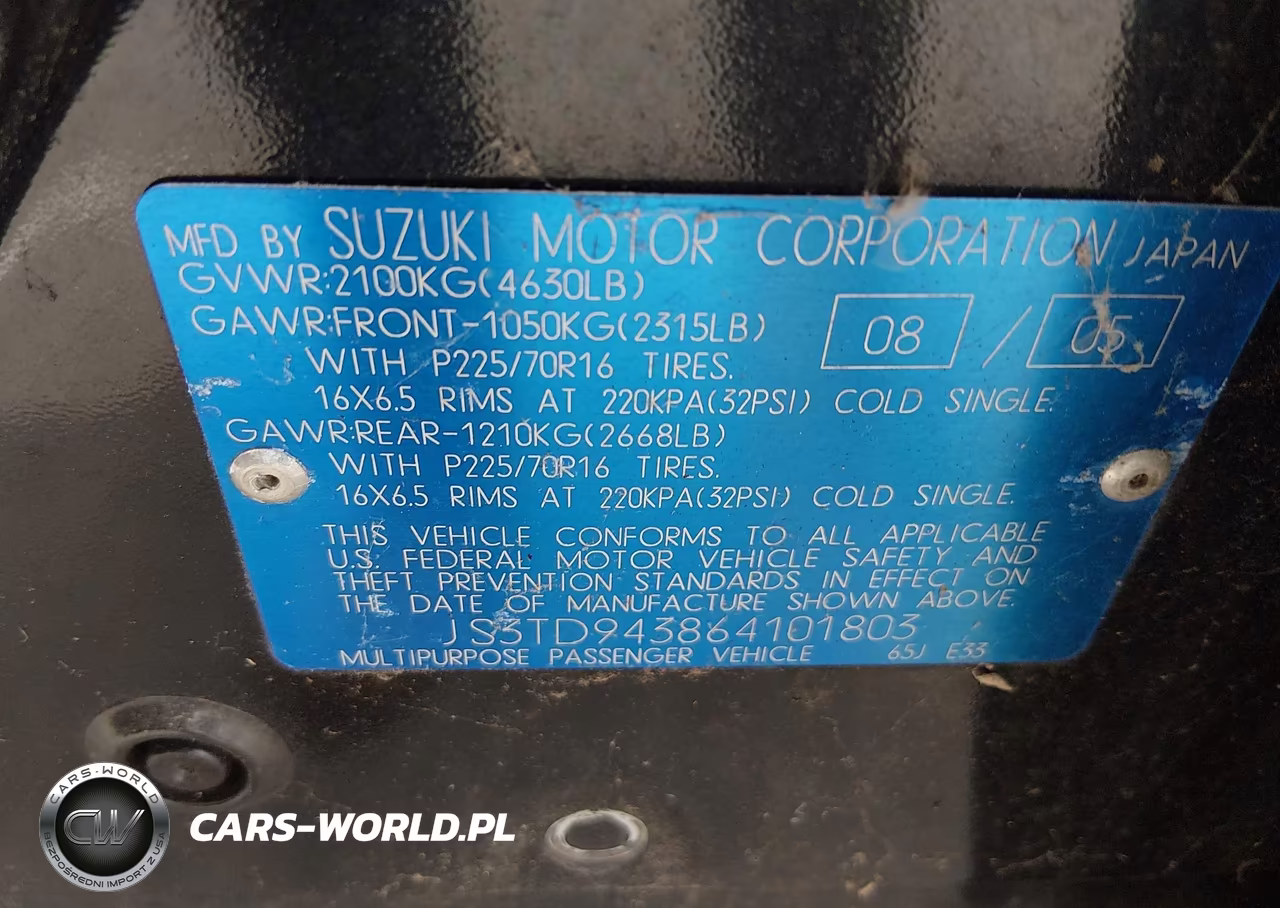 2006 Suzuki Grand Vitara Premium VIN:JS3TD943864101803 - 9