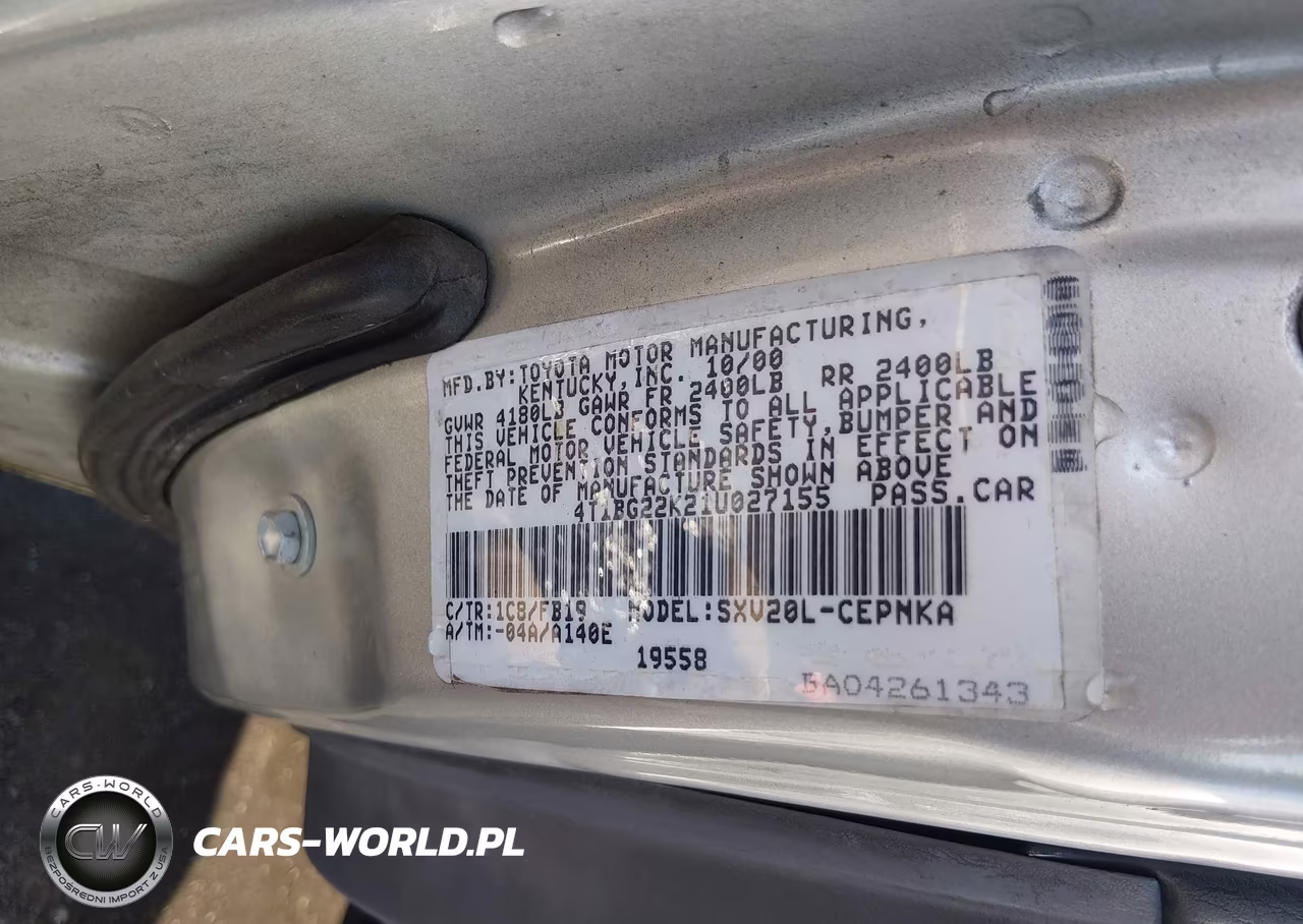 2001 Toyota Camry Le VIN:4T1BG22K21U027155 - 9