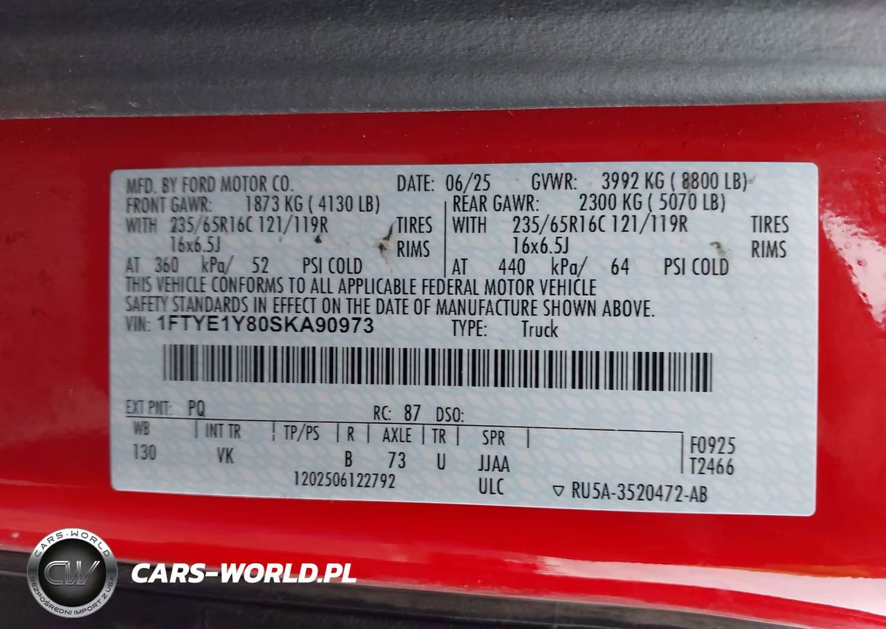 2025 Ford Transit-150 VIN:1FTYE1Y80SKA90973 - 8