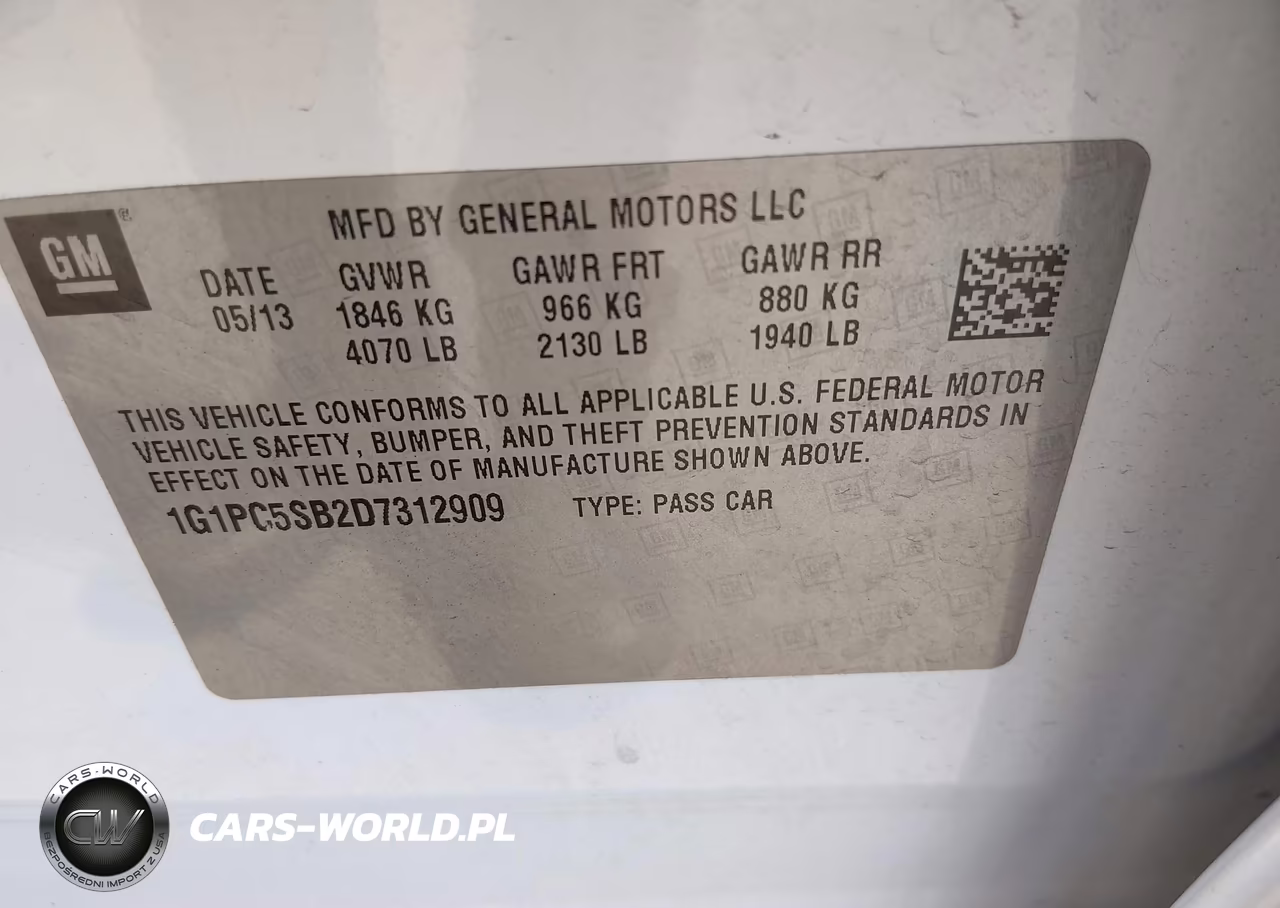2013 Chevrolet Cruze 1Lt Auto VIN:1G1PC5SB2D7312909 - 9