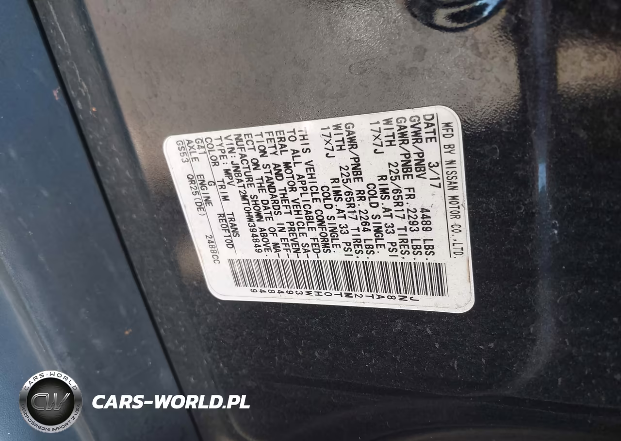 2017 Nissan Rogue Sv VIN:JN8AT2MT0HW394849 - 9