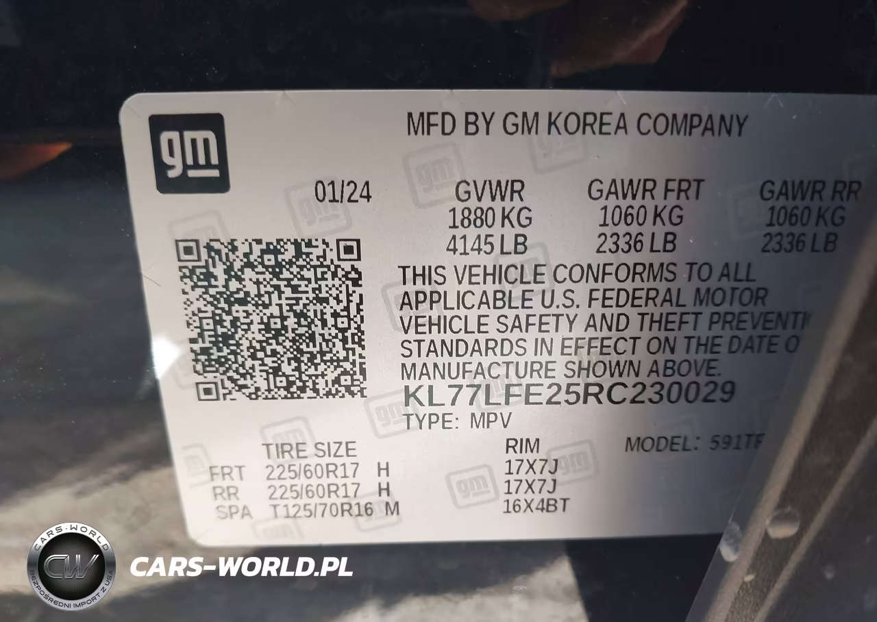 2024 Chevrolet Trax Fwd Sp VIN:KL77LFE25RC230029 - 9
