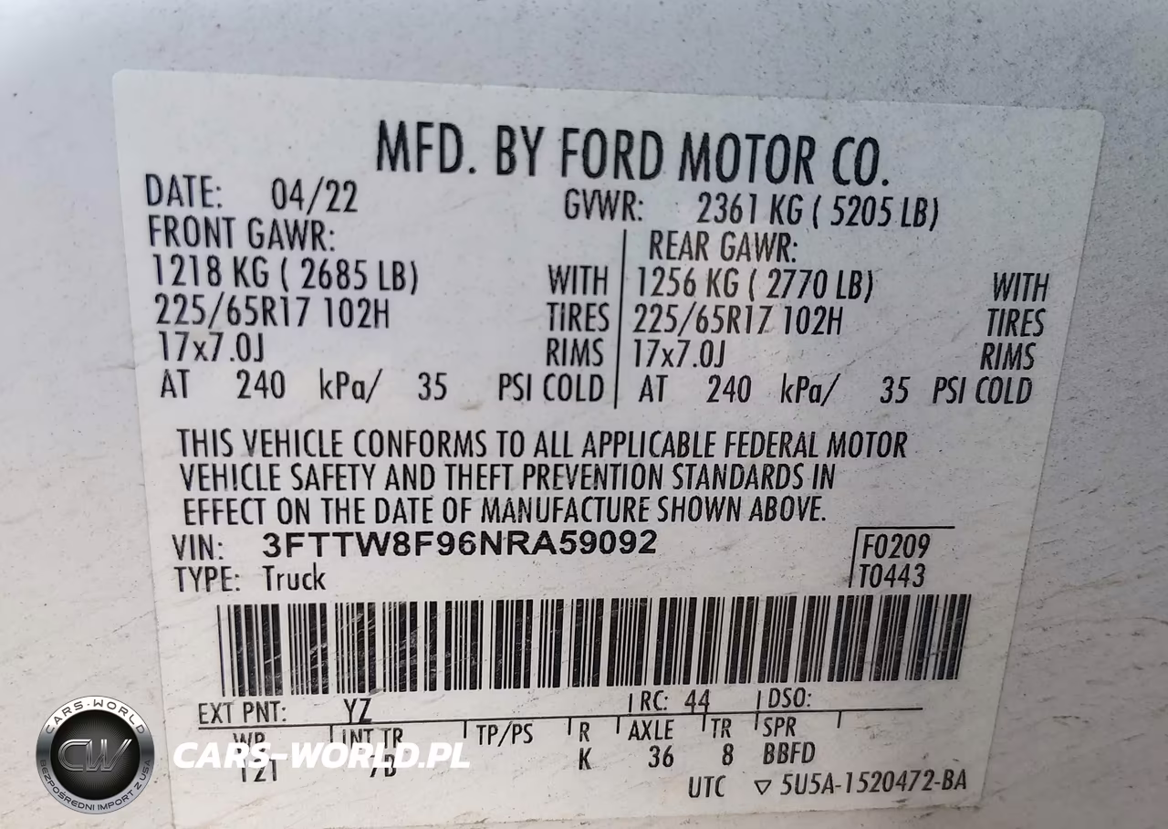 2022 Ford Maverick Xlt VIN:3FTTW8F96NRA59092 - 9