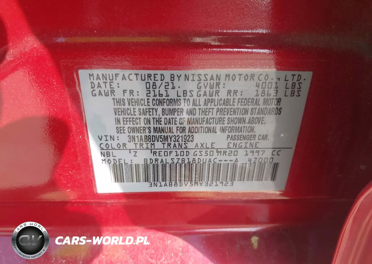 2021 Nissan Sentra Sr Xtronic Cvt VIN:3N1AB8DV5MY321923 - 9