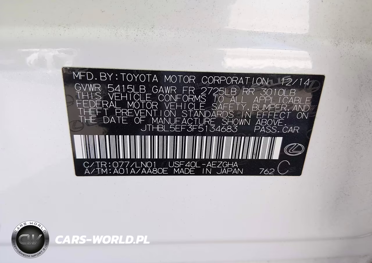 2015 Lexus Ls 460 VIN:JTHBL5EF3F5134683 - 9