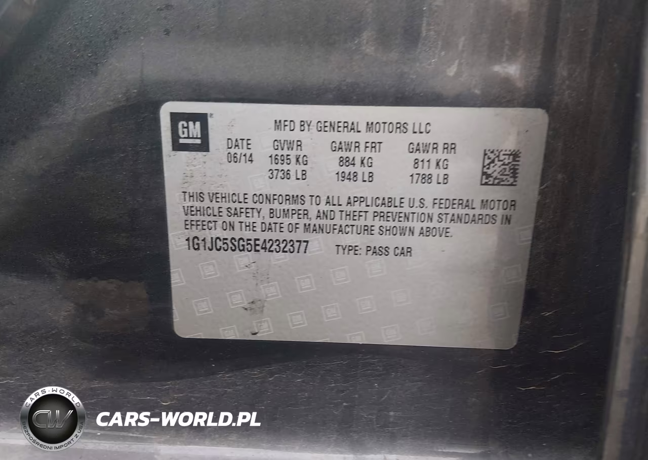 2014 Chevrolet Sonic Lt Auto VIN:1G1JC5SG5E4232377 - 9